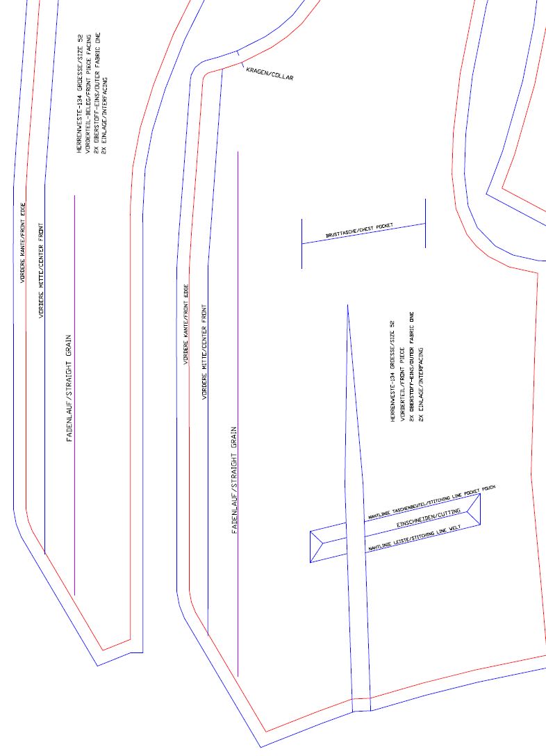 Download Schnittmuster Herrenweste-134