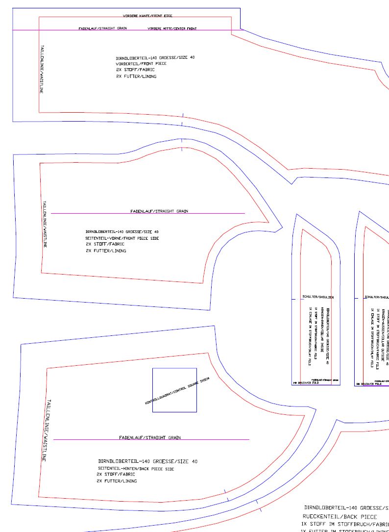 Download Schnittmuster Dirndloberteil-140