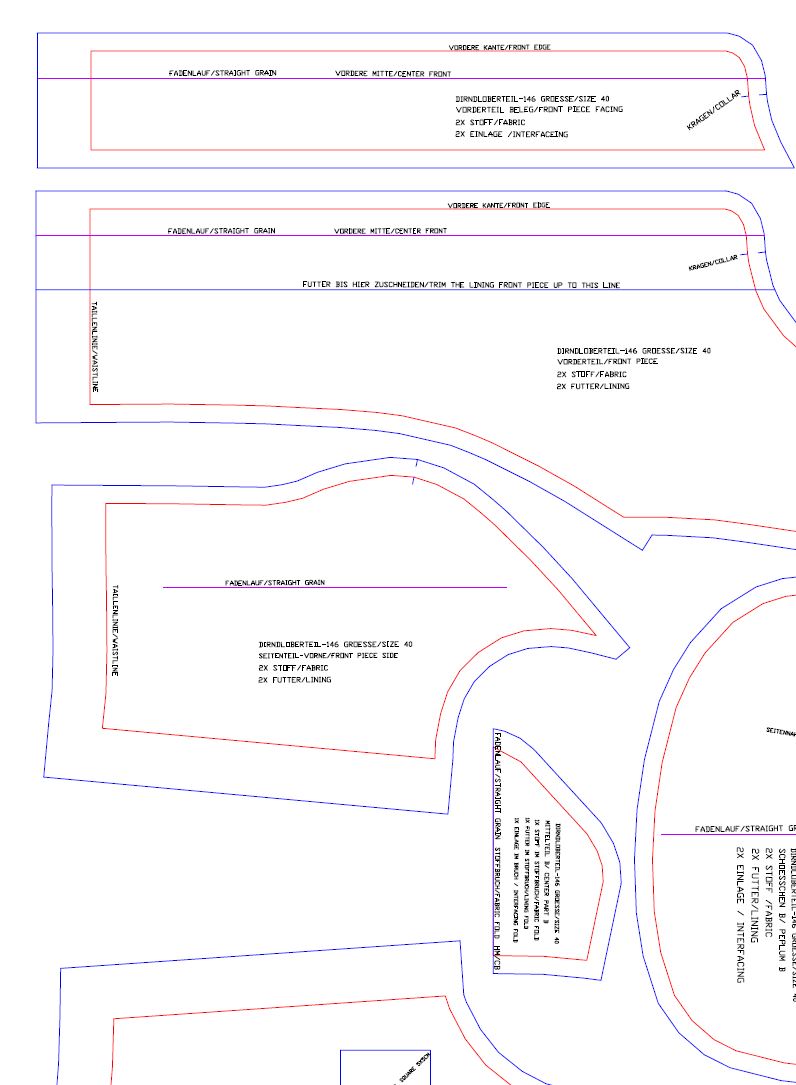 Download Schnittmuster Dirndloberteil-146