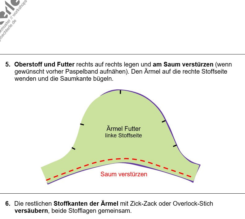 Ärmel Nr. 2 - Puffärmel kurz - digitales PDF Schnittmuster