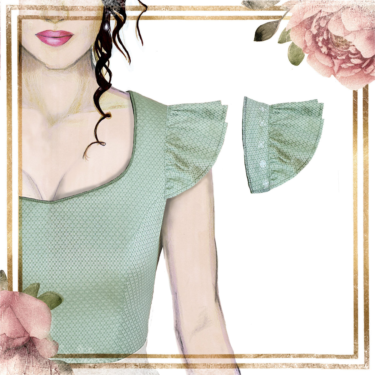 Sleeve style 4 - Flutter sleeves – Digital PDF Sewing Pattern