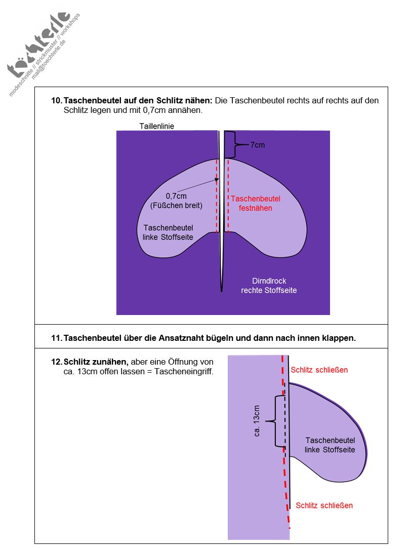 Download Nähanleitung Dirndlrock-121 mit Eingriffstasche