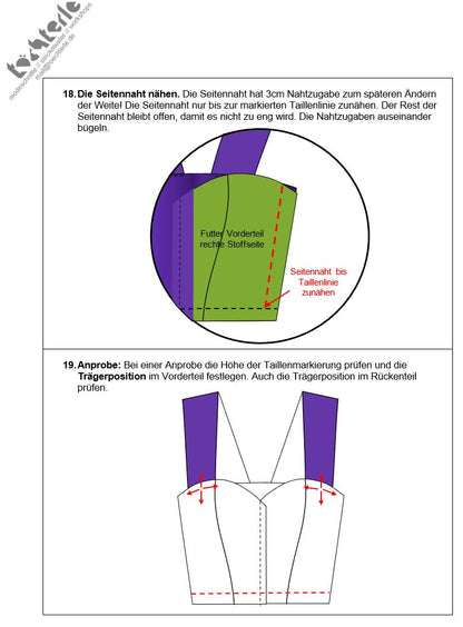 Dirndl Dress 151 with Sweetheart Neckline and Wide Straps – Digital PDF Sewing Pattern
