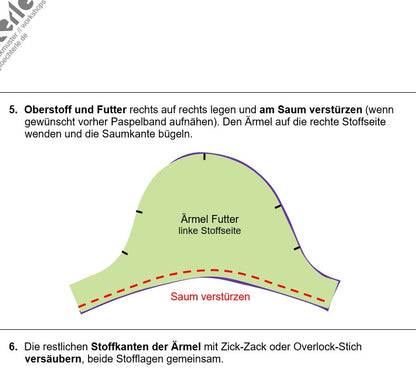 Ärmel Nr. 2 - Puffärmel kurz -  digitales PDF Schnittmuster