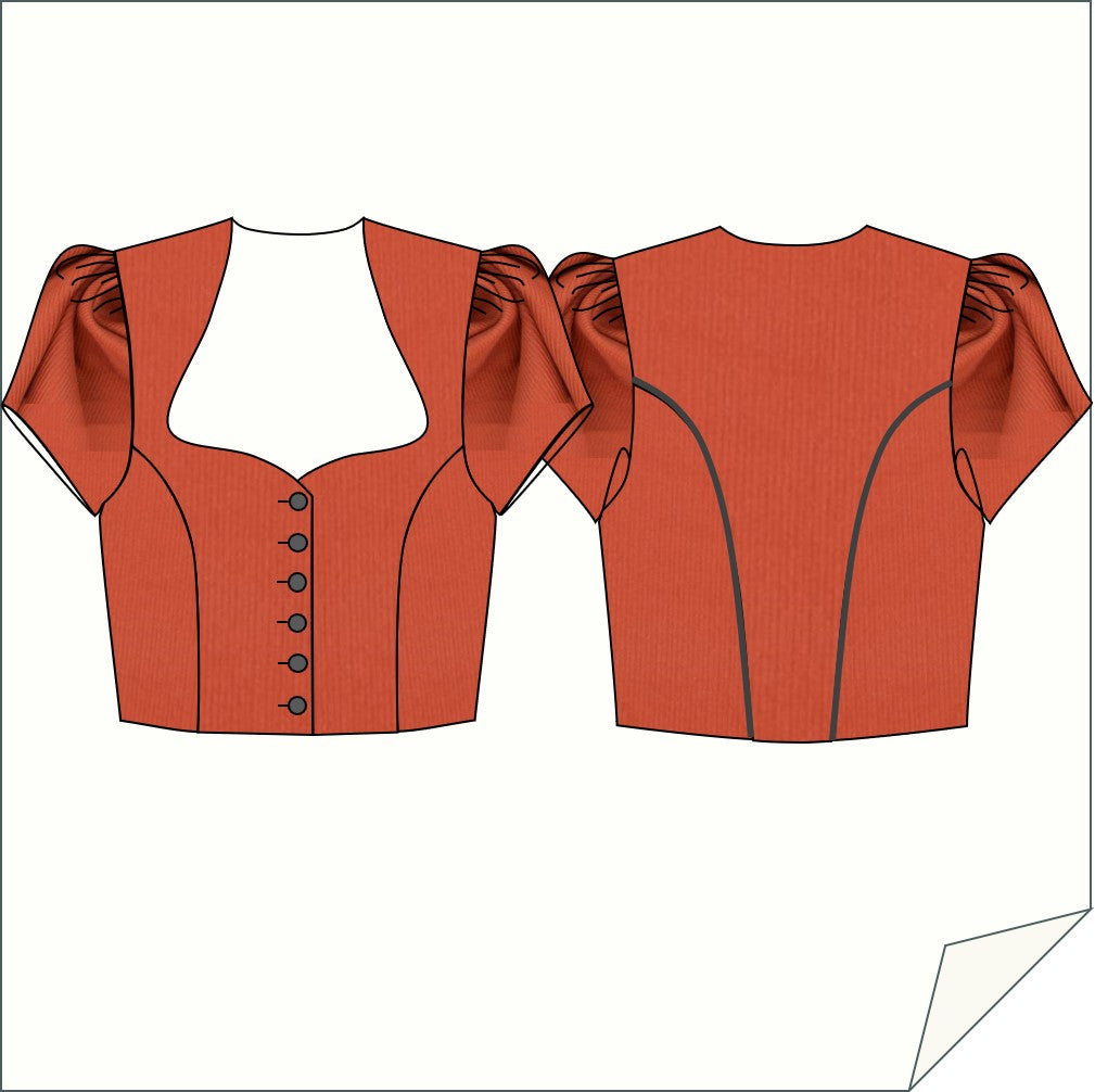 Download Schnittmuster Dirndloberteil-116