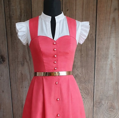 Dirndl Dress 151 with Sweetheart Neckline and Wide Straps – Digital PDF Sewing Pattern