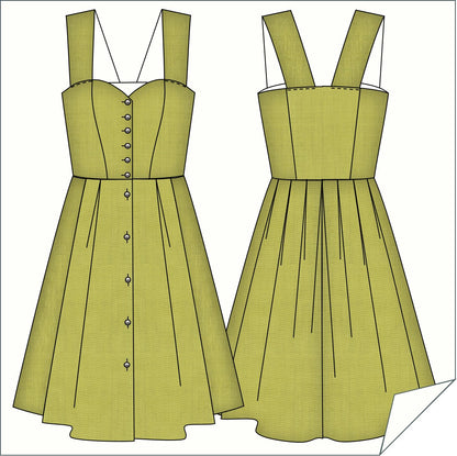 Dirndl Dress 151 with Sweetheart Neckline and Wide Straps – Digital PDF Sewing Pattern