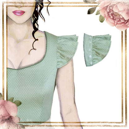 Sleeve style 4 - Flutter sleeves – Digital PDF Sewing Pattern